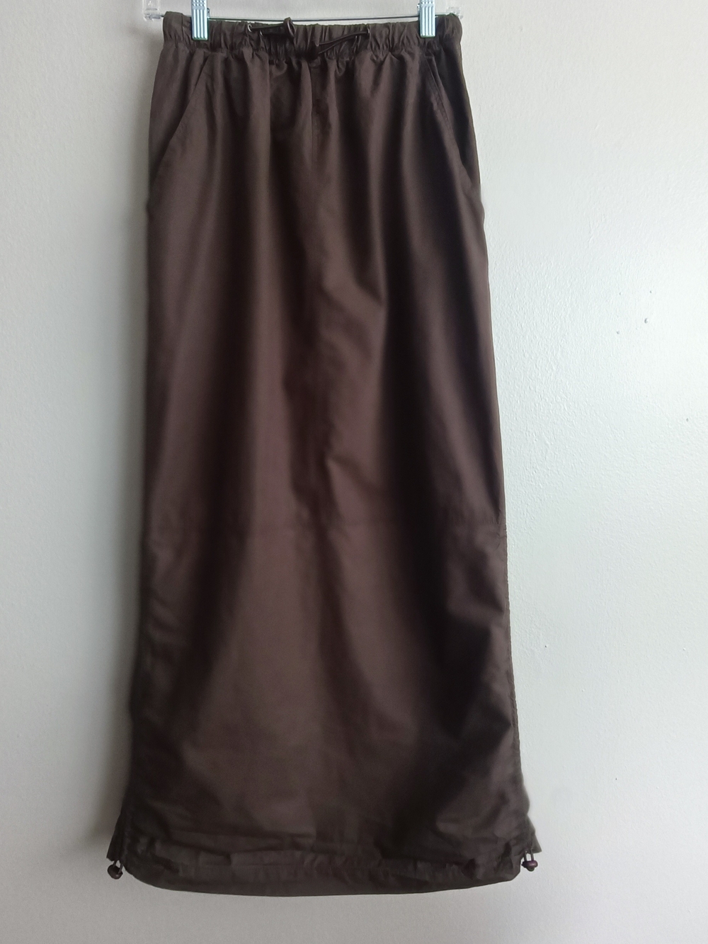 Frankie Los Angeles Upcycled Parachute Maxi Skirt in Earthy Brown Cotton Size S - Picture 1 of 16